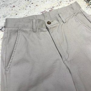 Boys Izod tan flat front khakis size 18